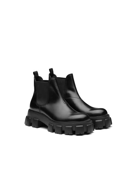 prada timberland boots|Black Leather boots .